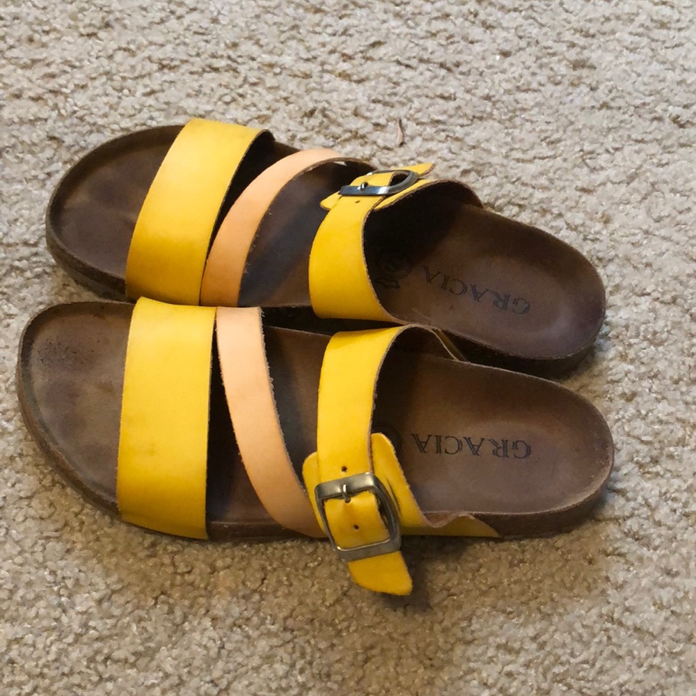 Real Leather Slides European brand